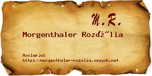 Morgenthaler Rozália névjegykártya